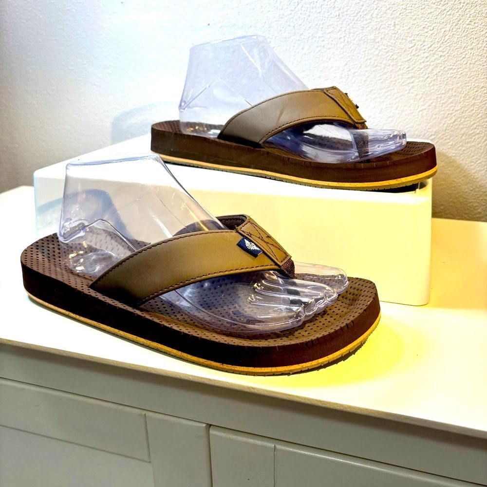 New Dockers Performance Brown Men's Flip Flops Sandals Comfort Foam size M 7-8